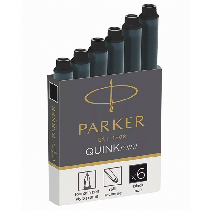 Чернильный мини картридж PARKER ДЛЯ ПЕРЬЕВОЙ РУЧКИ, ЧЕРНЫЙ 1950407 Чернильный мини картридж PARKER ДЛЯ ПЕРЬЕВОЙ РУЧКИ, ЧЕРНЫЙ 1950407