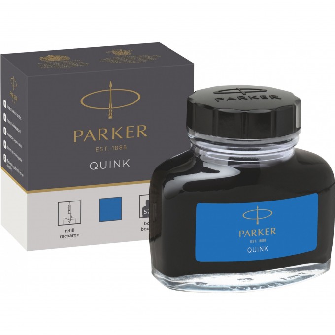 Флакон с чернилами PARKER QUINK INK Z13 для перьевых ручек, синий CW1950377 Флакон с чернилами PARKER QUINK INK Z13 для перьевых ручек, синий CW1950377