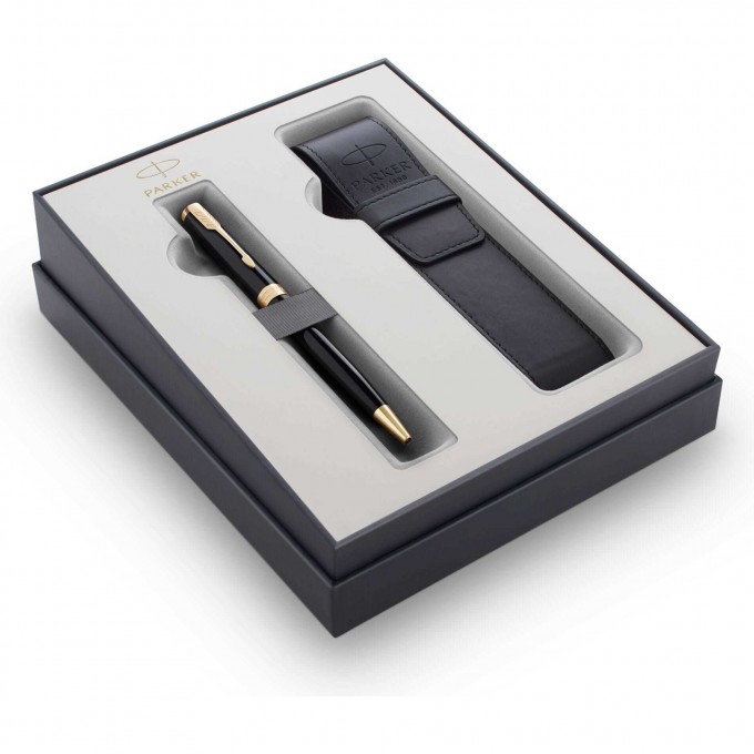Набор PARKER SONNET GIFT BLACK GT ручка шариковая с чёрным стержнем "M" + чехол для одной ручки 2121994 Набор PARKER SONNET GIFT BLACK GT ручка шариковая с чёрным стержнем "M" + чехол для одной ручки 2121994