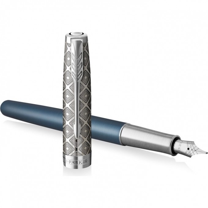 Ручка перьевая PARKER SONNET PREMIUM F537 METAL BLUE CT F золото 18K 2119743 Ручка перьевая PARKER SONNET PREMIUM F537 METAL BLUE CT F золото 18K 2119743